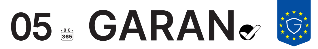 GARAN commercial guarantee of durability, 05 years, SKS, X-Blade