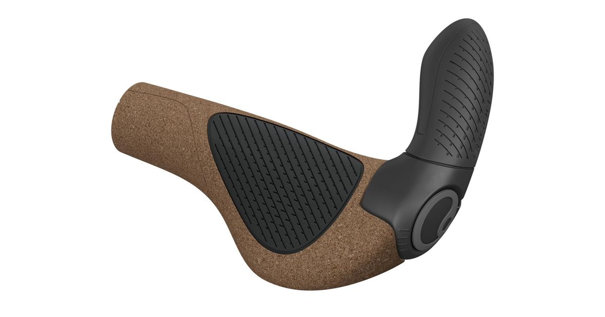 Ergon GP3 Lock-on Bicycle Grips, Regular Compatible, for Touring and MTB Bikes, Large, Black/Grey